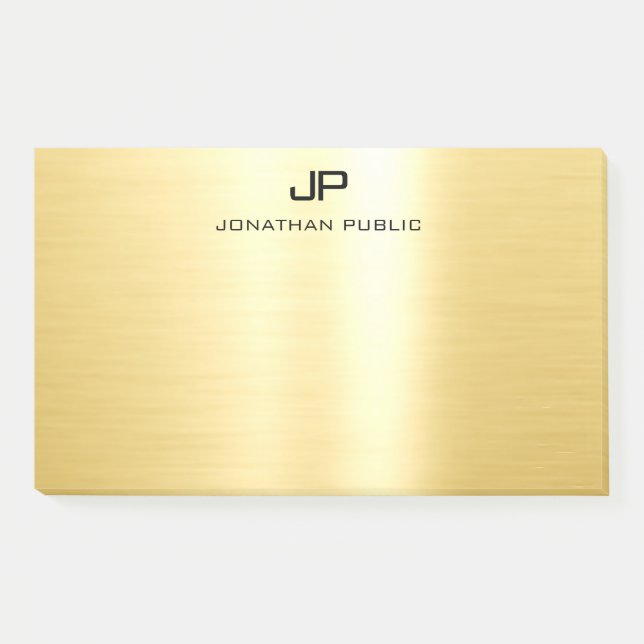 Professional Elegant Gold Trendy Template Modern Post-it Notes (Front)