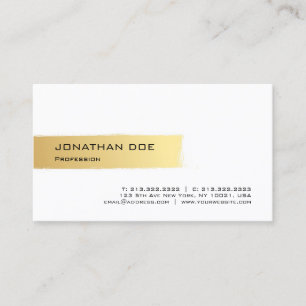 Professional Elegant Gold White Modern Simple Cool Business Card