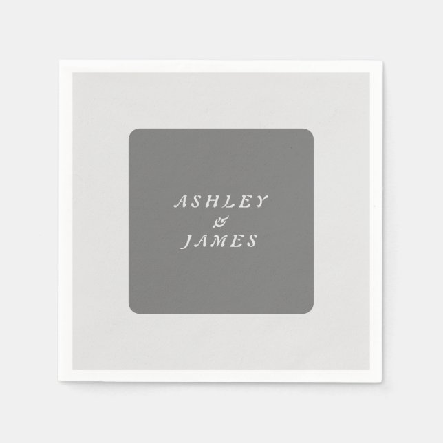 Professional elegant grey plain minimalist modern napkin (Front)