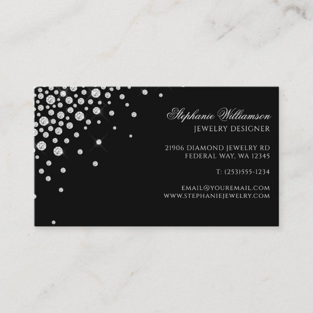 Professional Elegant Jewellery Diamond Business Card (Front)