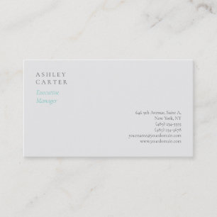 Professional elegant light grey minimalist modern business card