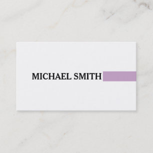 Professional Elegant Lilac Modern Plain White Business Card