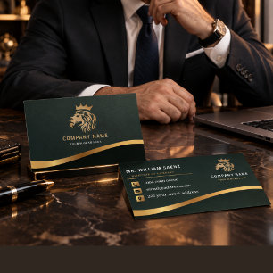 Professional Elegant Lion Logo Business Card