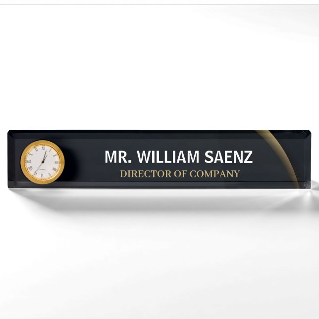  Professional Elegant Lion Logo Desk Name Plate (Front)