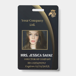 Professional Elegant Lion Logo ID Badge
