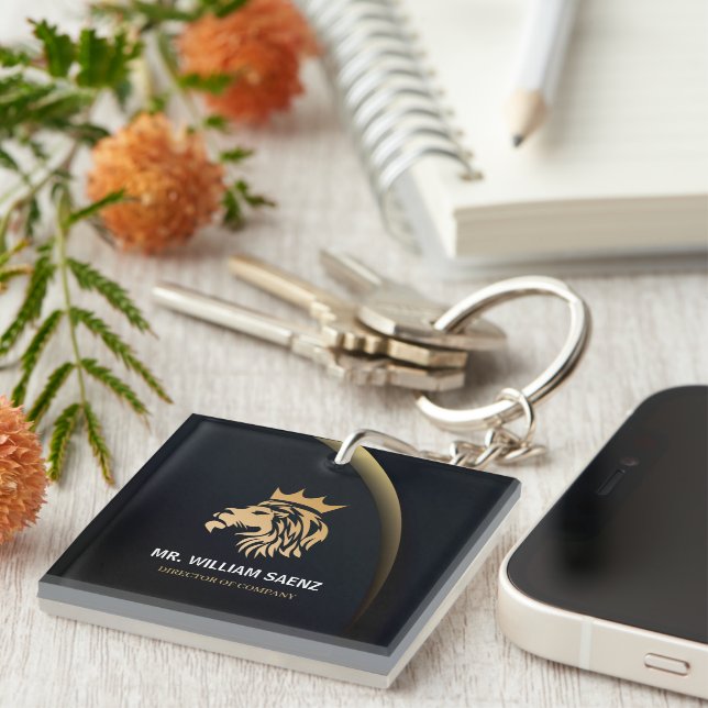 Professional Elegant Lion Logo  Key Ring (Front Right)