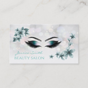 Professional elegant  luxury bokeh floral makeup business card