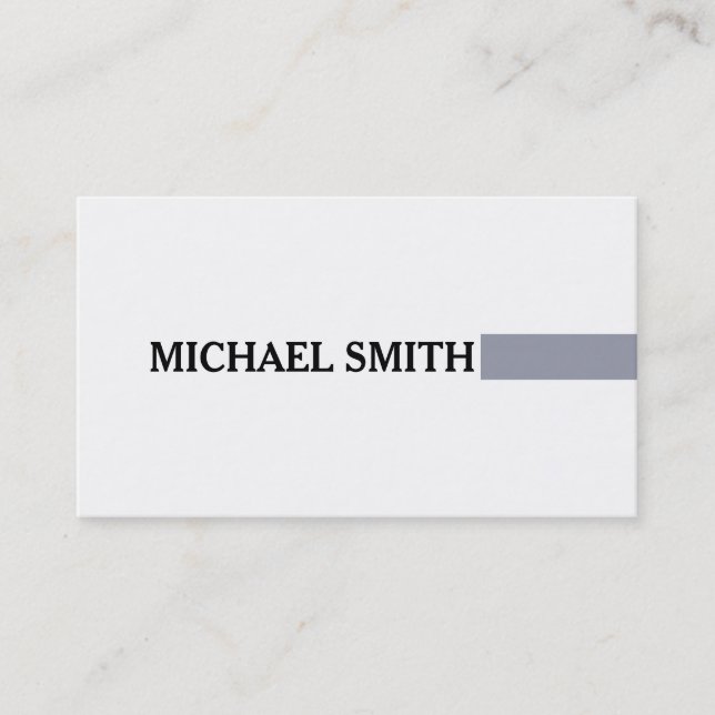 Professional Elegant Manatee Modern Plain White Business Card (Front)