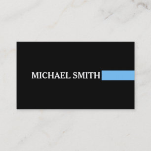Professional Elegant Maya Blue Modern Plain Black Business Card