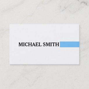 Professional Elegant Maya Blue Modern Plain White Business Card