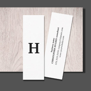 Professional Elegant Minimal Black White Monogram Mini Business Card