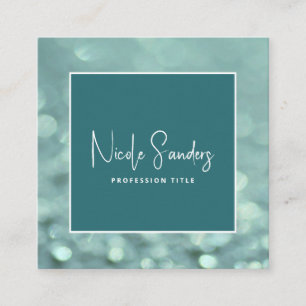 Professional elegant  minimalist  bokeh QR code  Square Business Card