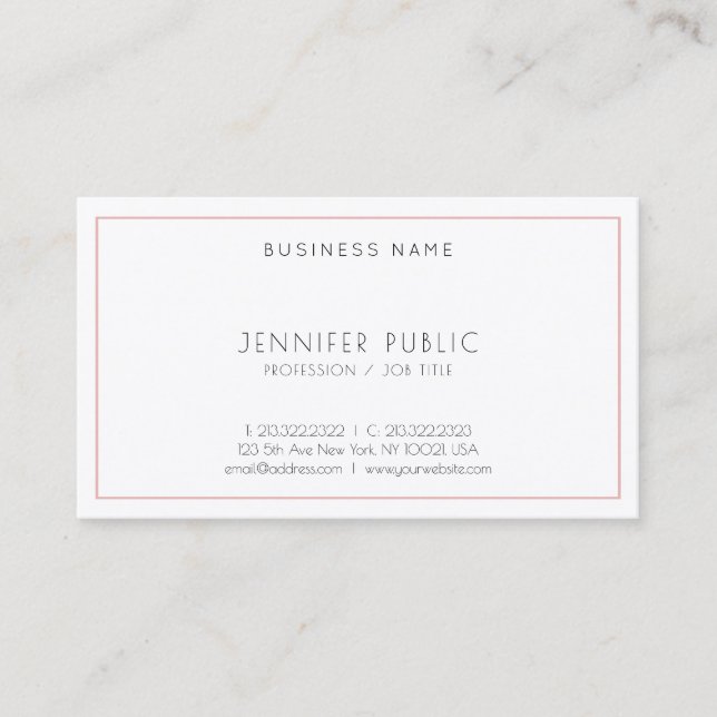 Professional Elegant Minimalist Cool Sleek Modern Business Card (Front)