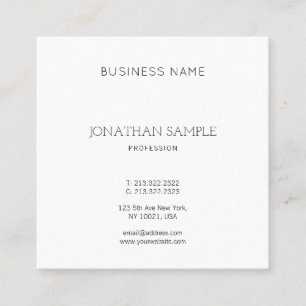 Professional Elegant Minimalist Design Modern Square Business Card