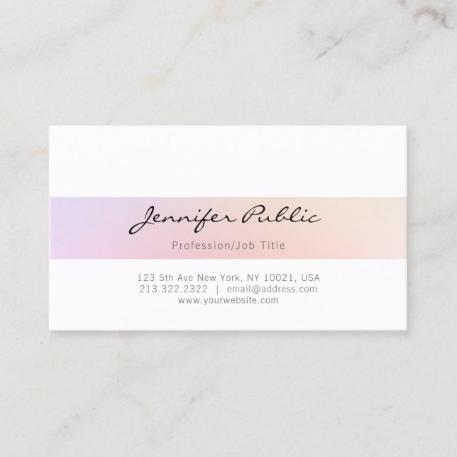 Professional Elegant Minimalist Modern Clean Plain Business Card (Front)
