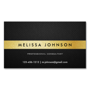 Professional Elegant Modern Black and Gold Magnetic Business Card