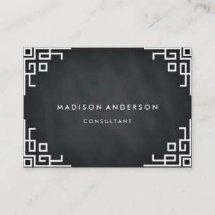 Professional Elegant Modern Black Chalk Board Busi Business Card