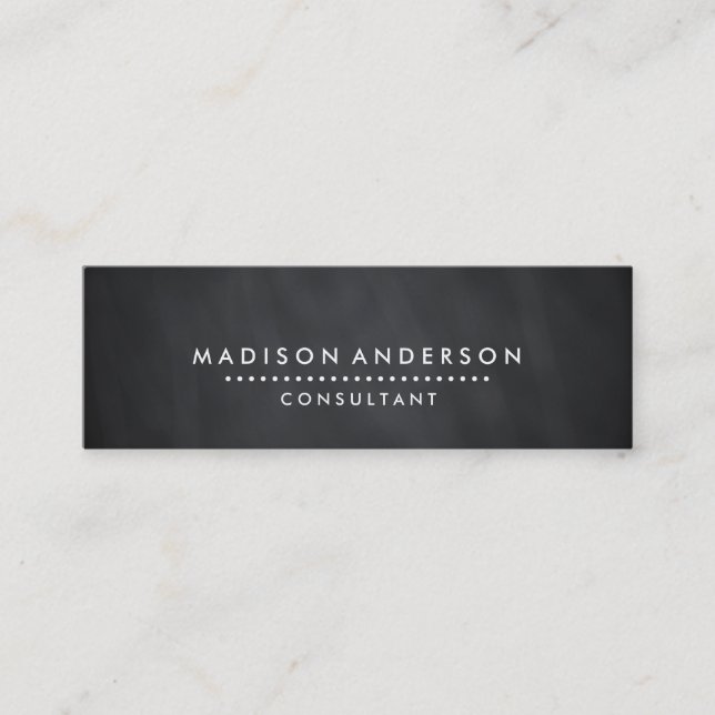 Professional Elegant Modern Black Chalk Board Mini Business Card (Front)