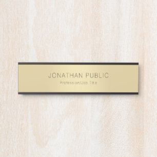Professional Elegant Modern Black Gold Template Door Sign