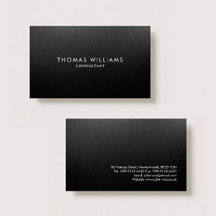 Professional Elegant Modern Black Plain Metal Business Card
