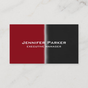 Professional Elegant Modern Black Red Stylish Business Card