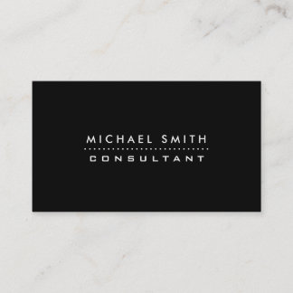 Professional Elegant Modern Black  Simple Plain Business Card