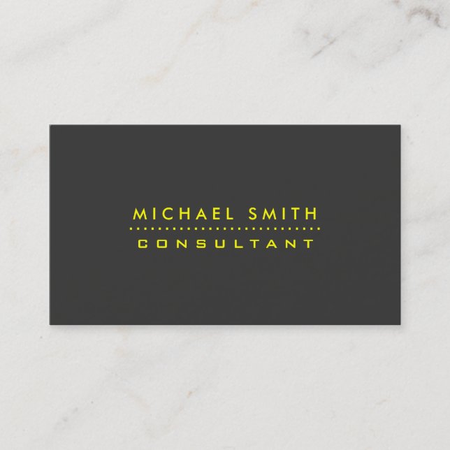 Professional Elegant Modern Black  Simple Plain Business Card (Front)