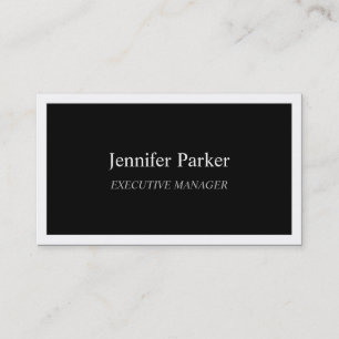 Professional Elegant Modern Black White Stylish Business Card