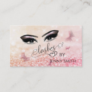 Professional elegant modern bokeh butterfly makeup business card