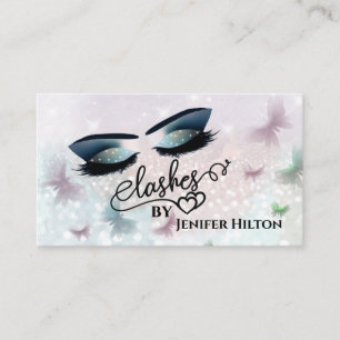 Professional elegant modern bokeh butterfly makeup business card