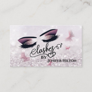 Professional elegant modern bokeh butterfly makeup business card