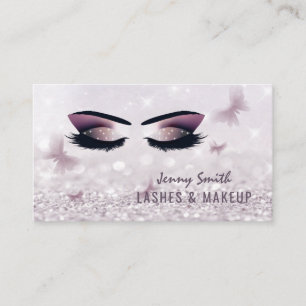 Professional elegant modern bokeh butterfly makeup business card