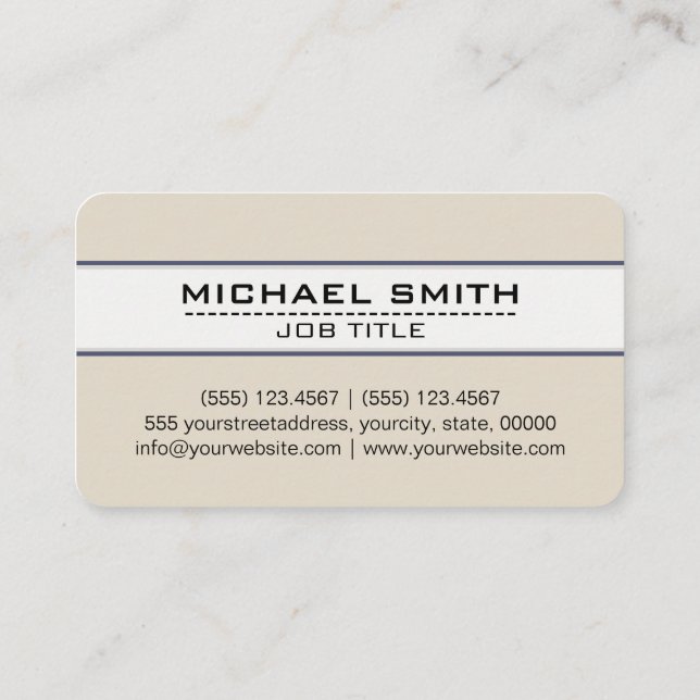 Professional Elegant Modern Bone Minimalist Business Card (Back)