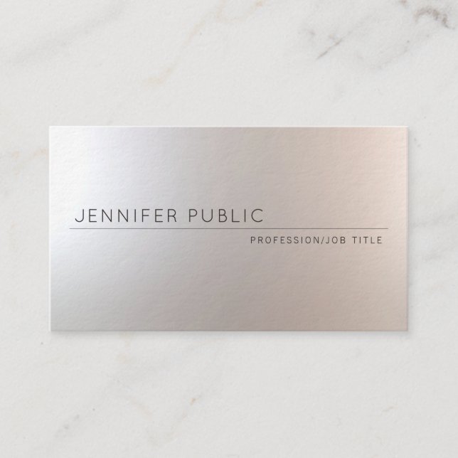 Professional Elegant Modern Charming Plain Luxury Business Card (Front)