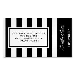Professional elegant modern chic stripes magnetic business card