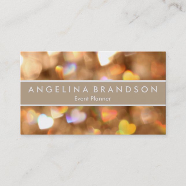 Professional Elegant Modern Glitter Event Planner Business Card (Front)