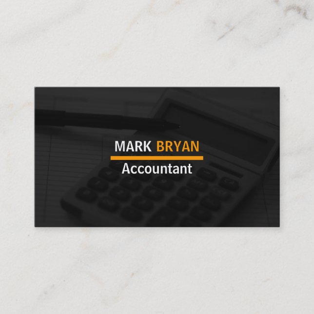 Professional Elegant Modern Grey Accountant Business Card (Front)