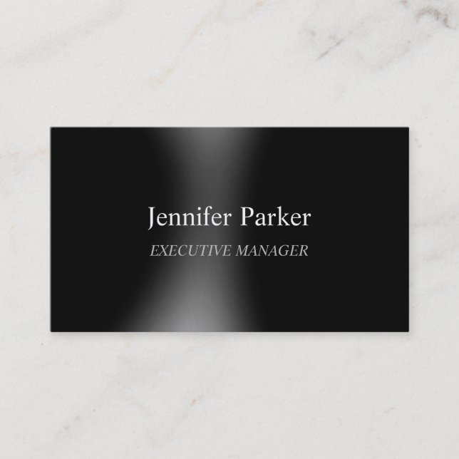 Professional Elegant Modern Grey Black Stylish Business Card (Front)