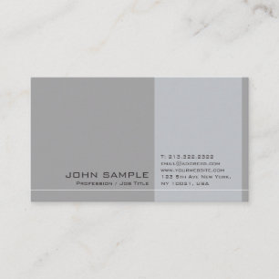 Professional Elegant Modern Grey Simple Chic Plain Business Card