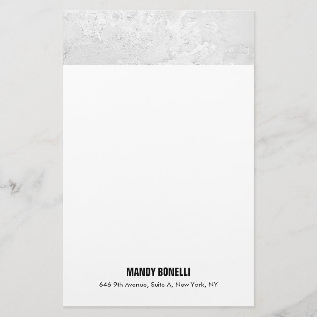 Professional elegant modern grey white trendy stationery (Front)