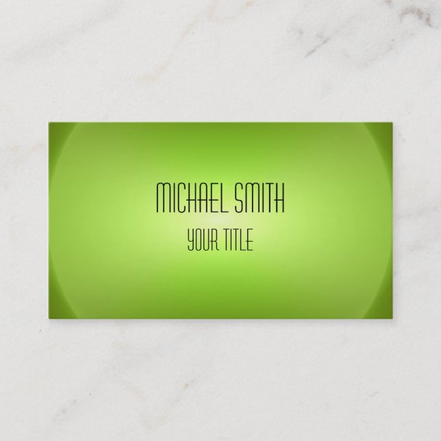 Professional Elegant Modern Lime Green Spin Blur Business Card (Front)