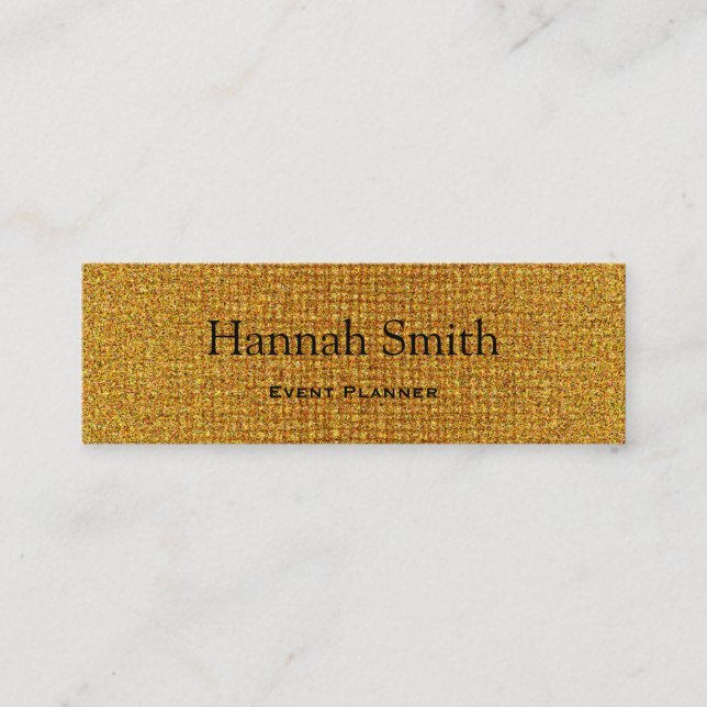 Professional elegant modern luxury gold glitter mini business card (Front)