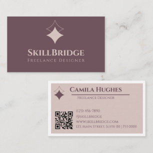 Professional Elegant Modern Mauve Soft Pink Clean Business Card