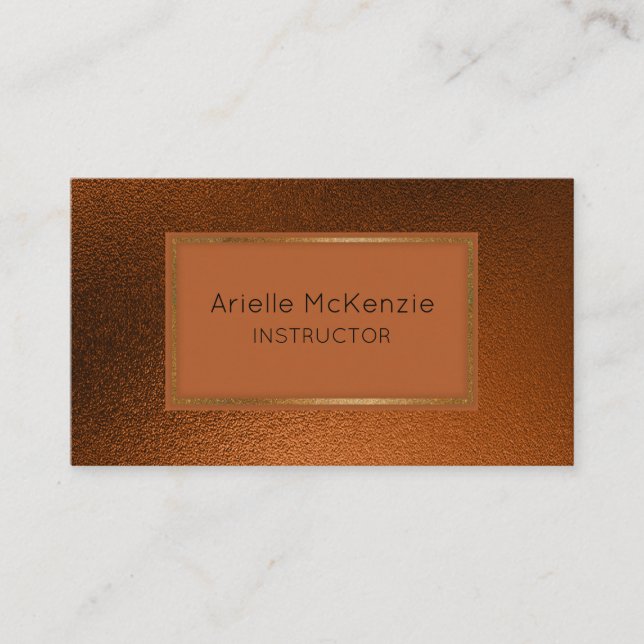 Professional Elegant Modern Metallic Copper Gold Business Card (Front)