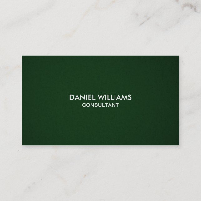 Professional Elegant Modern Minimal Green Business Card (Front)
