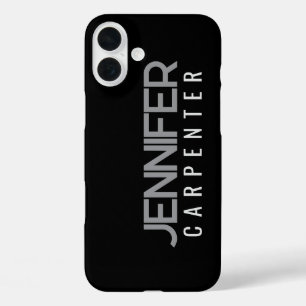 Professional elegant modern minimalist add name iPhone 16 plus case