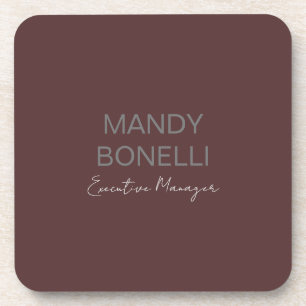 Professional elegant modern minimalist add name coaster
