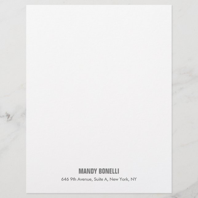 Professional elegant modern minimalist add name custom letterhead (Front)