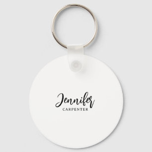 Professional elegant modern minimalist add name key ring