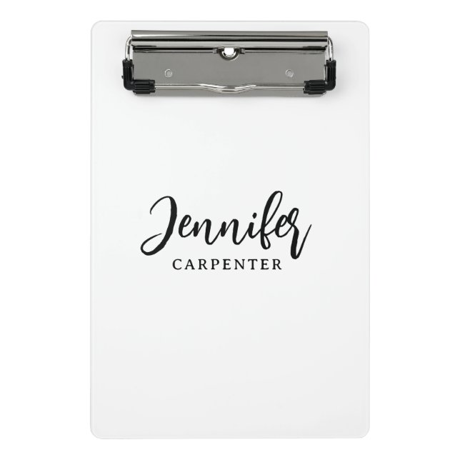 Professional elegant modern minimalist add name mini clipboard (Front)